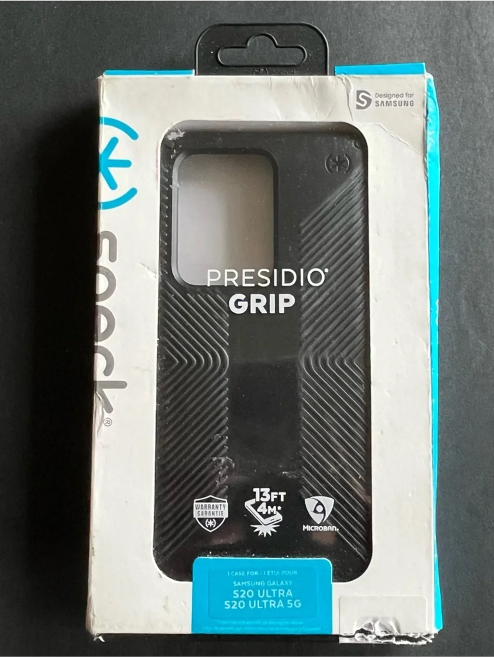 Speck Presidio Grip Cell Phone Case For Samsung Galaxy S20 Ultra 5G Black Open